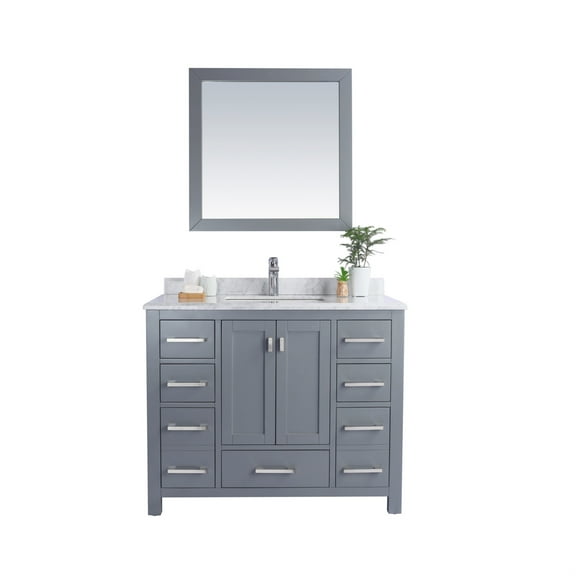 Laviva 313ANG-42G-WC Wilson 42 Grey Vanity With White Carrara Countertop