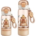 thumbnail image 5 of Capybara Water Bottle With Straw 510 Ml Heat-Resistant Food-Grade Portable Drinking Cup With Lid And Keychain For Kids, 5 of 5