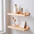 thumbnail image 4 of Hovilon Solid Wood Wall Shelf Floating Shelf Wall - Mounted Storage Rack with No Nail Glue Load Bearing Decorative Shelves for Living Room Bedroom Bathroom Kitchen Home Organization Display Holder, 4 of 6