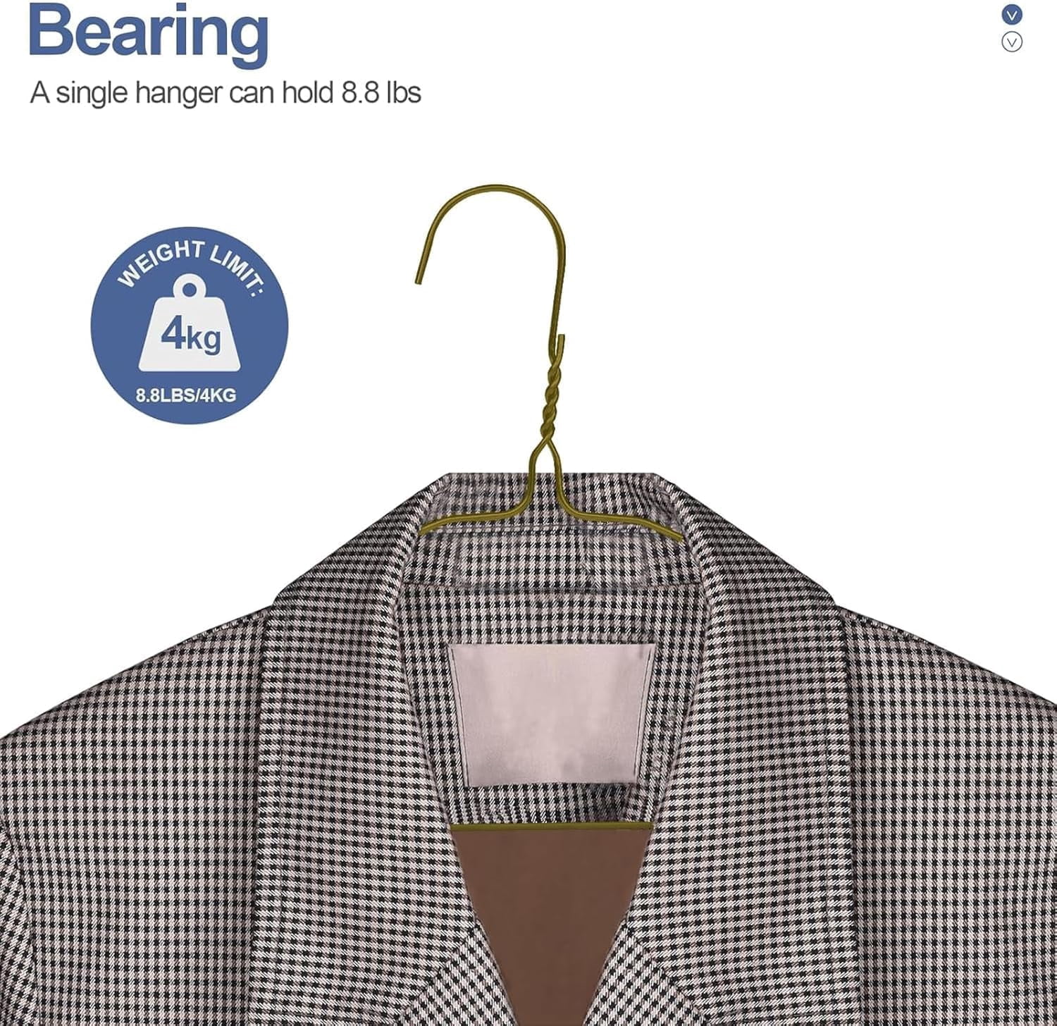 SPECILITE Wire Hangers 100 Pack, Metal Wire Clothes Hanger Bulk for Coats, Space Saving Metal Hangers Non Slip, Bronze