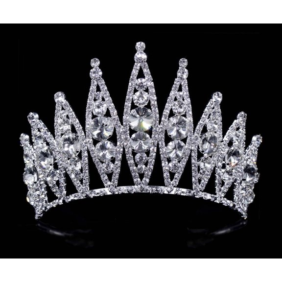 #16574 - Rivoli Burst Tiara - 4" tall