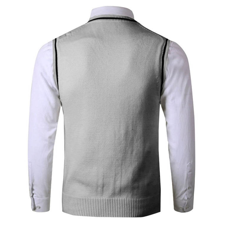 tanakanBRIEFING MENSグレー　XL Dianli Men Workout Tank Top Knit V Neck Basic Summer Beach Loose