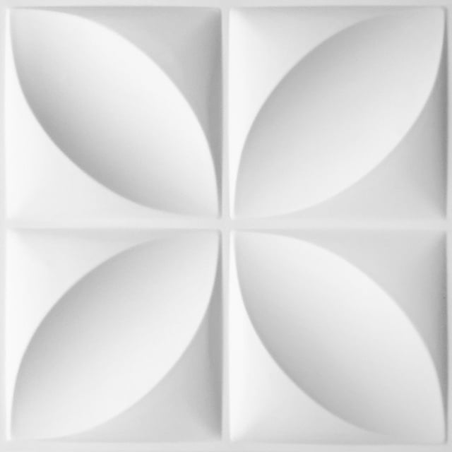 Panel 3D decorativo PANEL DECORATIVO blanco mate S008 TREBOL paquete de 10 piezas