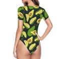thumbnail image 4 of Haiem Fresh Avocado Women's Crew Neck Short Sleeve Bodysuit Tops Stretchy Slim Basic-Medium, 4 of 9