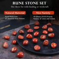 thumbnail image 3 of Crocon Red Jasper Gemstone Rune Stone with Elder Futhark Alphabet Engraved Symbol 25 pcs Set for Feng Shui Chakra Balancing Reiki Crystal Healing Spiritual Metaphysical Size: 15-20 mm, 3 of 8