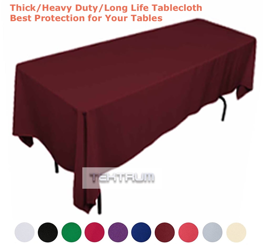 TEKTRUM 60 X 102 INCH 60"X102" RECTANGULAR POLYESTER TABLECLOTH - THICK ...