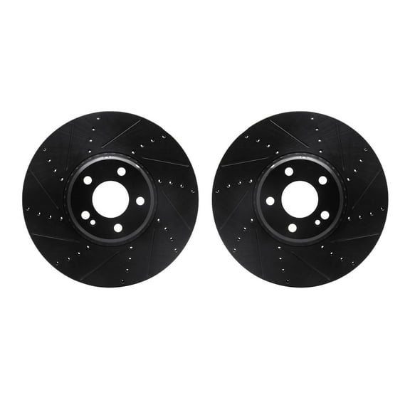 Dynamic Friction Company Front Brake Rotors-Drilled and Slotted-Black 8002-63033