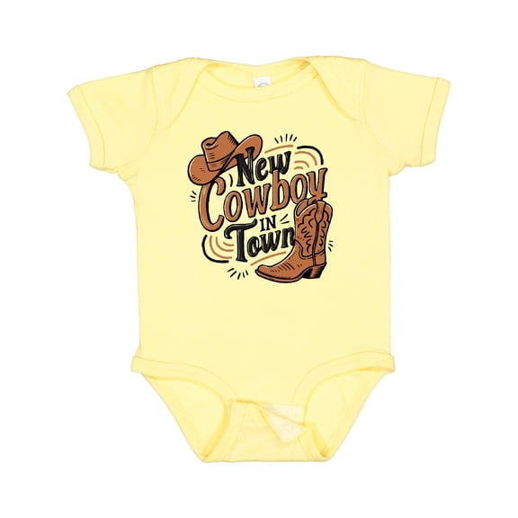 Inktastic I'm a New Cowboy in Town Boys or Girls Baby Bodysuit