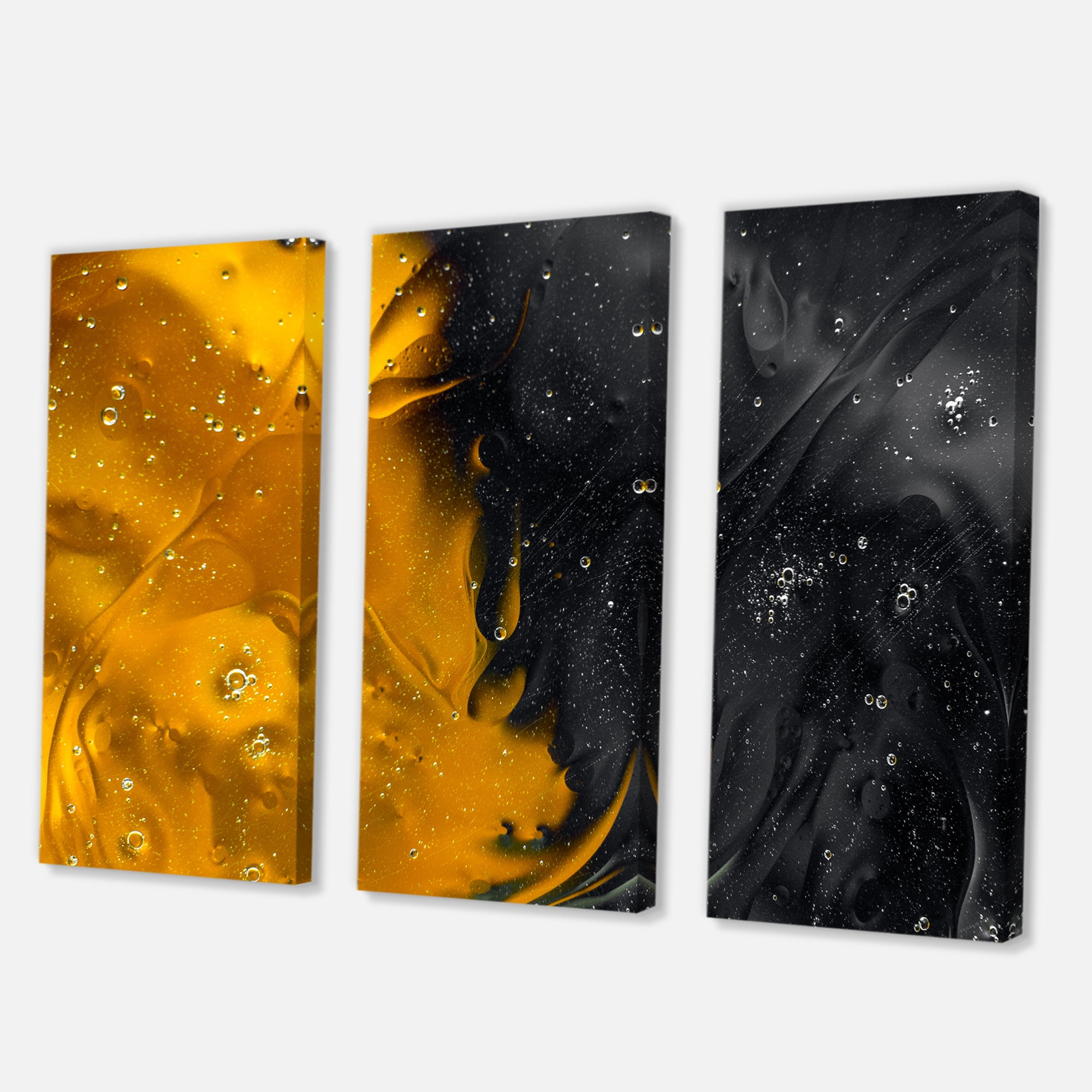 Designart ' Marriage of Black and Yellow ' Modern Canvas Wall Art Print