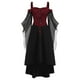 thumbnail image 1 of Vestido gótico Bellatrix para mujer, estilo medieval renacentista, steampunk, con empalme de malla, para Halloween, disfraz de fiesta de la feria de la renacimiento, regalo de Halloween para mujeres, 1 of 3