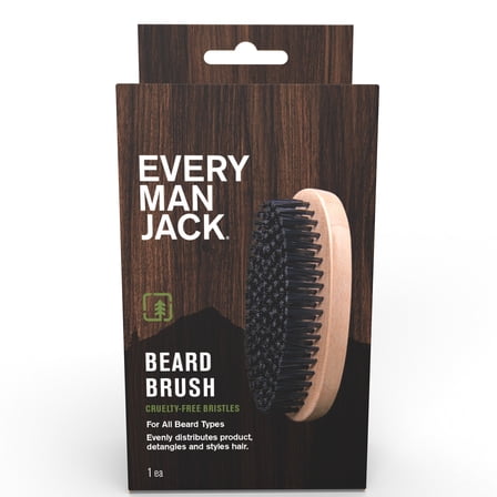 Every Man Jack Men's Vegan Beard Brush with Cruelty-Free Bristles