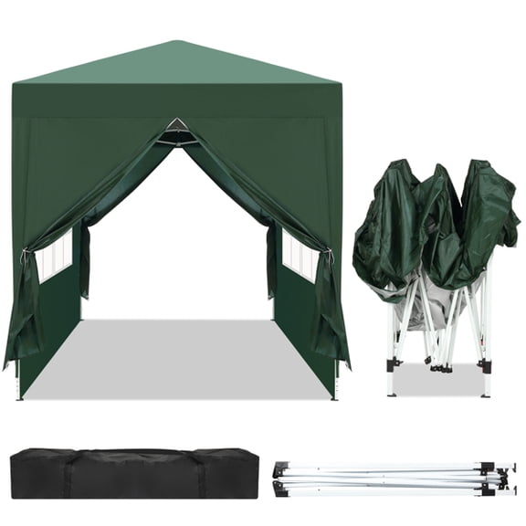 Alvantor Pop up Canopy Tent 6.6 x 6.6 ft with Sidewalls, Doors, and Windows, Green
