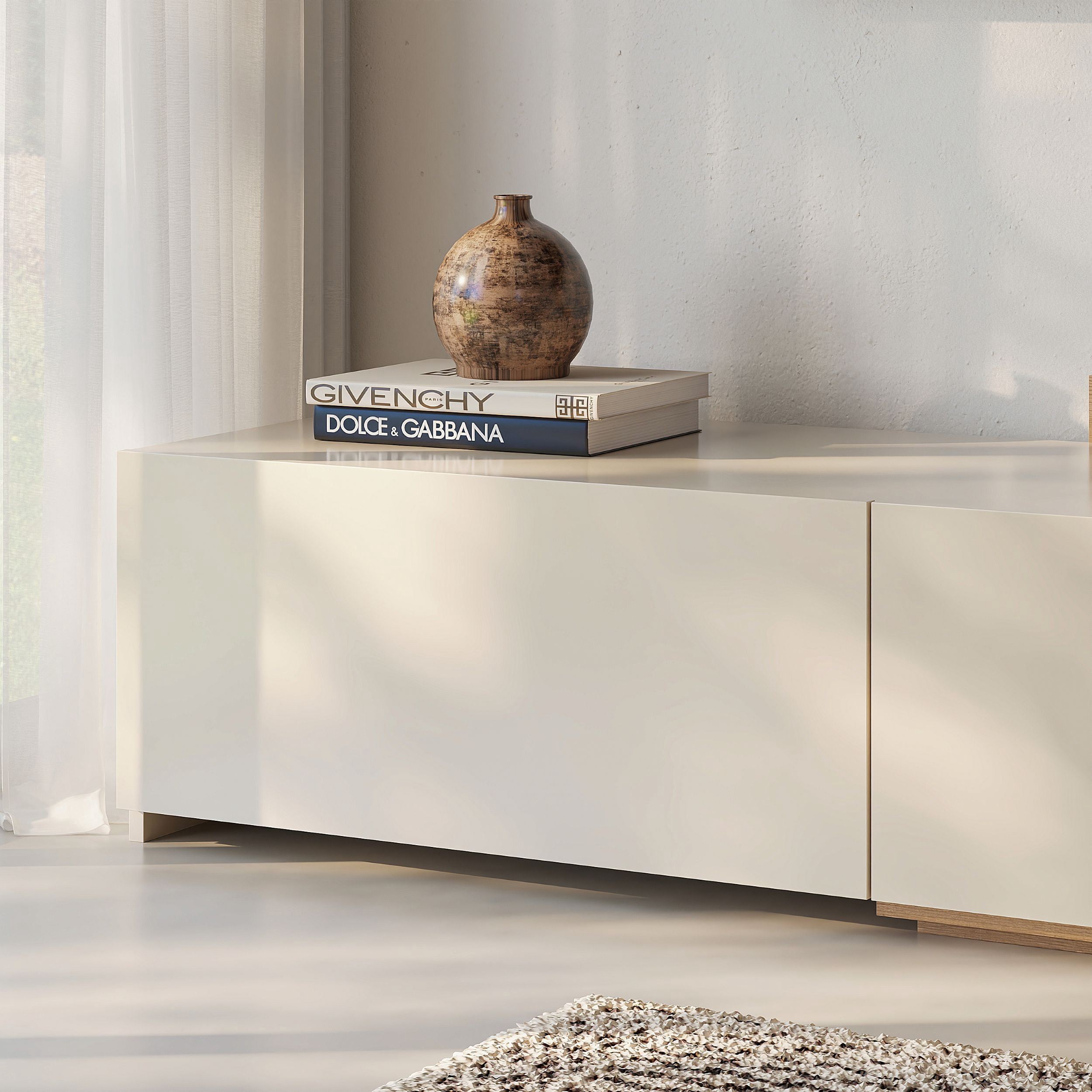 Meuble TV extensible (66-108 po) Nexera Noa, Chêne Blond Naturel