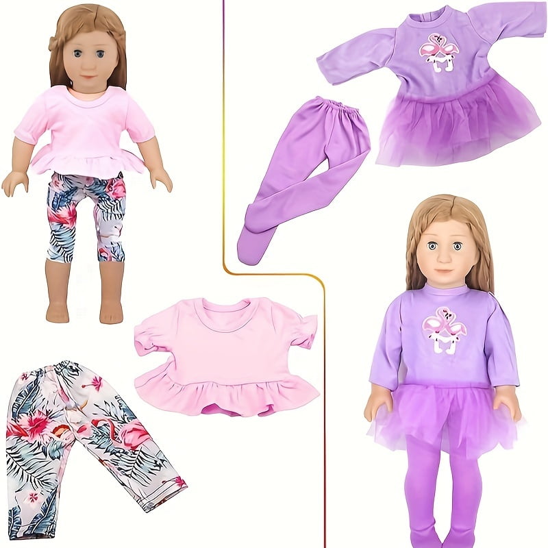 A Pckage American 18 Inch American Girl Doll Clothes Set Dress Cute Pajamas, robes, bathing suits, party dresses,out fit For Girl Dolls Gift