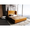 thumbnail image 2 of Manhattan Comfort Lenyx Faux Leather Full Size Bed Frame in Saddle Brown, 2 of 8