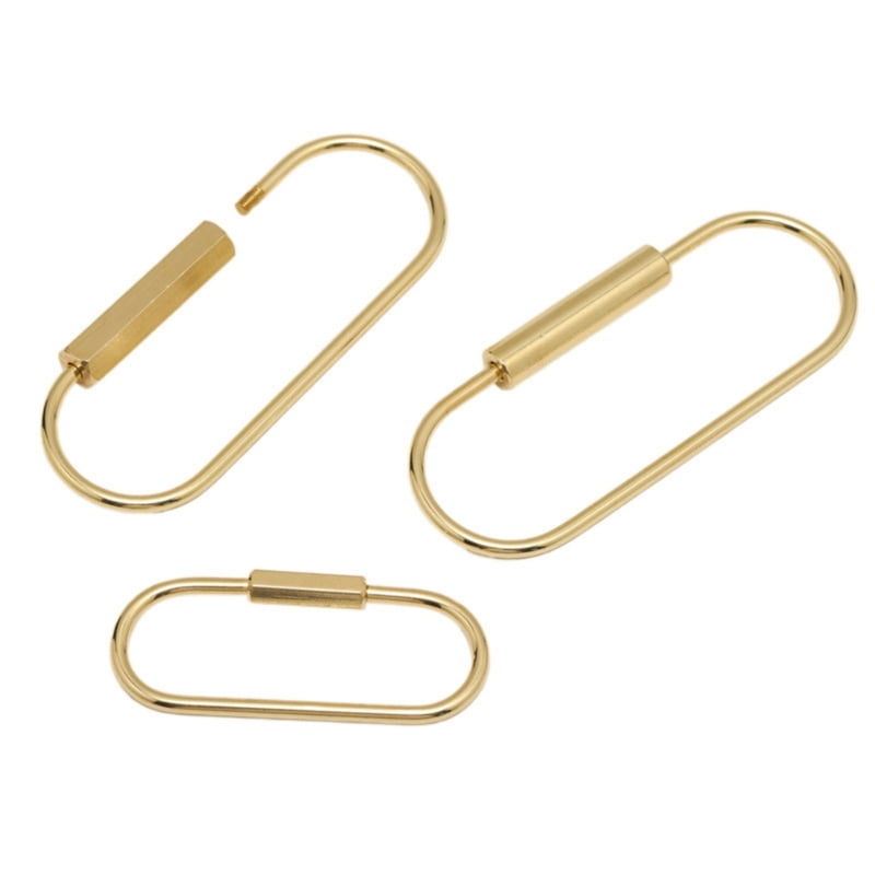 10Pcs Unique Oval Shaped Keychain Gold Key Rings For Keys Or Bag Decoration