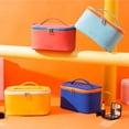 thumbnail image 5 of Portable Female Macaron Color Makeup Cases Large Capacity Travel Makeup Bag Toiletry Bag Cosmetic Organizer Storage Pouch DARK BLUE, 5 of 8