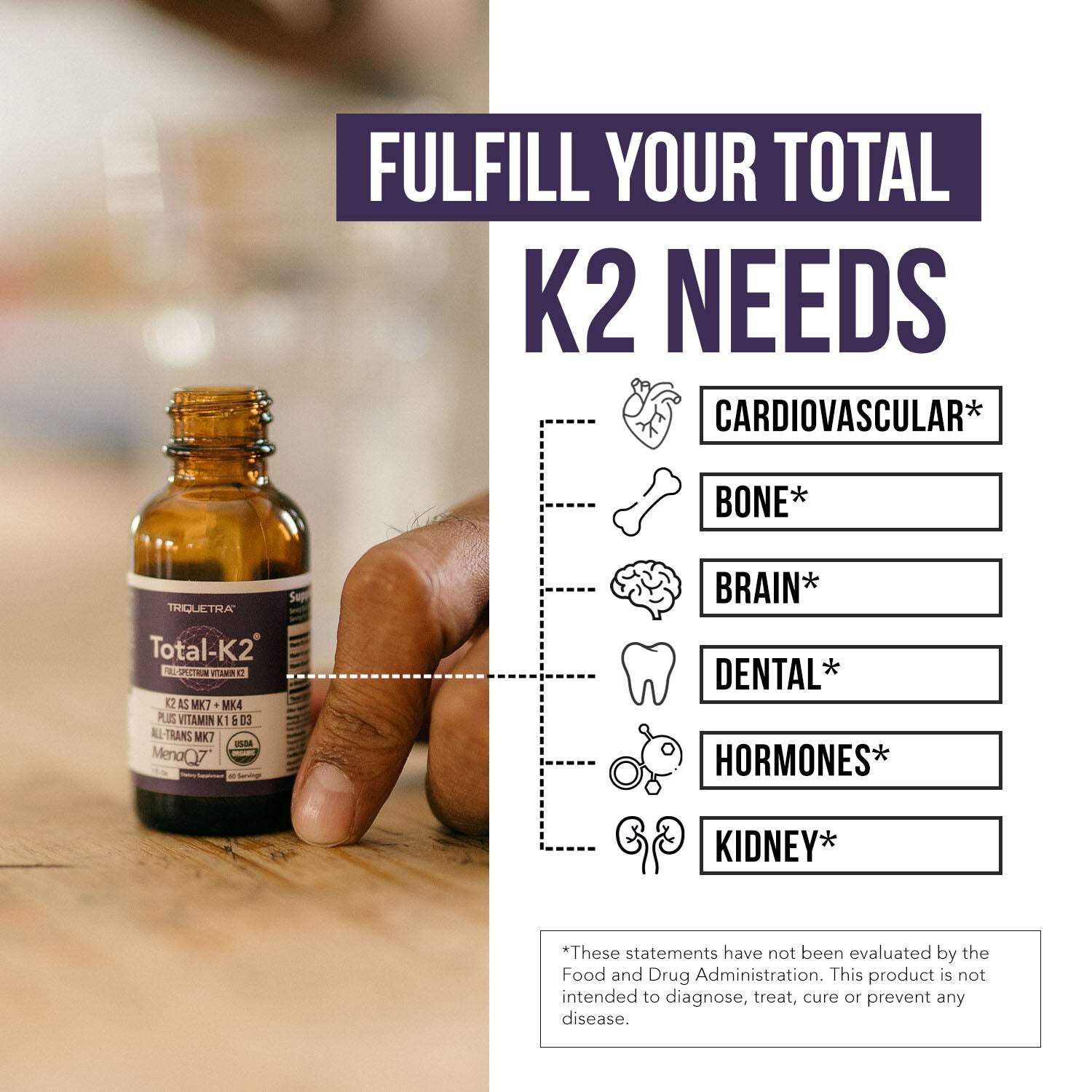 Triquetra Health Total K2: Full-Spectrum Vitamin K2 (Liquid)