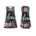 thumbnail image 7 of Naloa Floral Welcome Sign Print Women's Summer Spring Casual Beach Sundress,Vacation Sleeveless Tank Crewneck Loose Dresses, 7 of 7