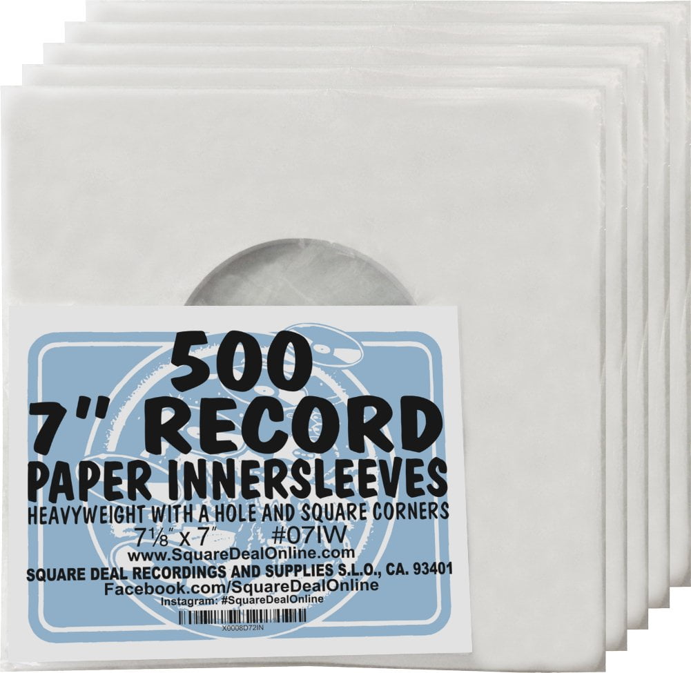 (500) Archival Quality AcidFree Heavyweight Paper Inner Sleeves for 7