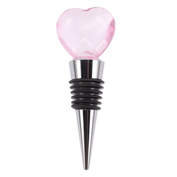 HOMEMAXS Heart Shape Wine Stopper Set for Bottles Assorted Color Crystal Alloy Ideal Wedding Favors 2.5 Inches