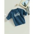 thumbnail image 3 of Bagilaanoe Toddler Baby Girl Boy Knitted Sweater Long Sleeve Letter Embroidery Pullover 6M 12M 24M 3T 4T 5T 6T Kids Warm Jumpers Tops Fall Loose Knitwear, 3 of 9