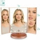 thumbnail image 5 of Espejo con luz LED de 3 lados para colocar Espejo de maquillaje tríptico plegable en soporte con batería con efecto de aumento 2x3 o USB Oro rosa, 5 of 5