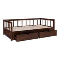 thumbnail image 4 of Linon Macey Twin to King Daybed 2 Spacious Drawers in Espresso Stained Pine Wood, 4 of 31