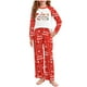 thumbnail image 2 of Conjuntos de blusas y camisas de cuello redondo y manga larga con estampado navideño para niños Camisa de manga larga con cuello redondo y cintura elástica Pantalones largos Conjunto de traje de casa, 2 of 6