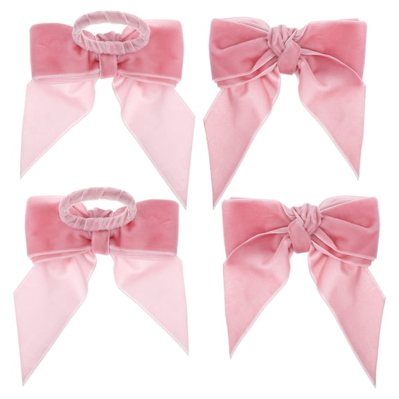 WEUVEB 4Pcs Bow Napkin Soft Fabric Napkin Holders for Party Table Decor Wedding Events