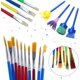 thumbnail image 4 of Juego de 34 vasos de pintura sin derrames, suministros de pintura, incluye vasos de pintura con tapas, bandeja de paleta, juego de pinceles de pintura de varios tamaños para regalos de niños, pre, 4 of 4