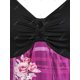 thumbnail image 3 of Vestido de Talla Extra a Cuadros de Cintura Imperio con Estampado Floral de Talla Grande Rosegal  Vestidos casuales de talla grande, 3 of 5