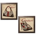 thumbnail image 2 of Gango Home Decor Leopard Print Shoe and Purse Fashion Wall Art; Two Red 12x12in Art Prints in Brown Frames, 2 of 6