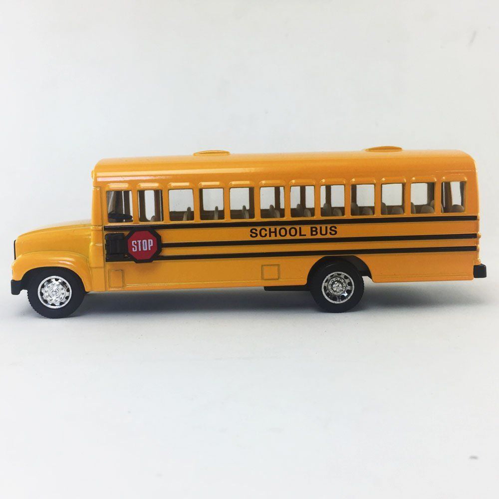 Kinsfun 6/" inch Yellow School Bus Diecast Model pull back action openable doors