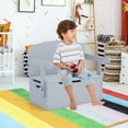thumbnail image 2 of Costway 3-in-1 Kids Convertible Storage Bench Wood Activity Table and Chair Set Grey, 2 of 10