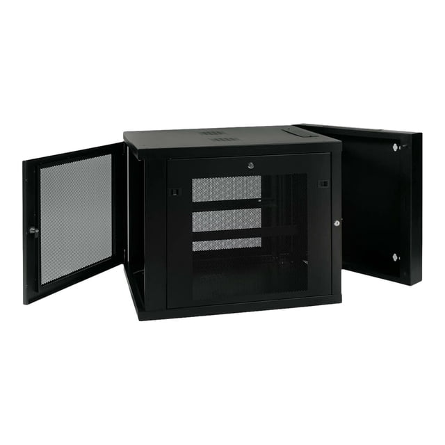 Tripp Lite 12U Wall Mount Rack Enclosure Server Cabinet Hinged 33" Extended Depth - Rack cabinet - wall mountable - black - 12U - 19"