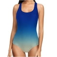 thumbnail image 2 of Itsame Womens One-Piece Swimsuit, Plus Size Gradient Athletic Training Surfing Suit Blue S-XXXL, 2 of 6