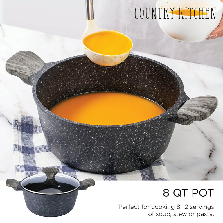 Country Kitchen 13 Piece Pots and Pans Set - Safe Nonstick Kitchen Cookware  with Removable Handle, RV Cookware Set, Oven Safe