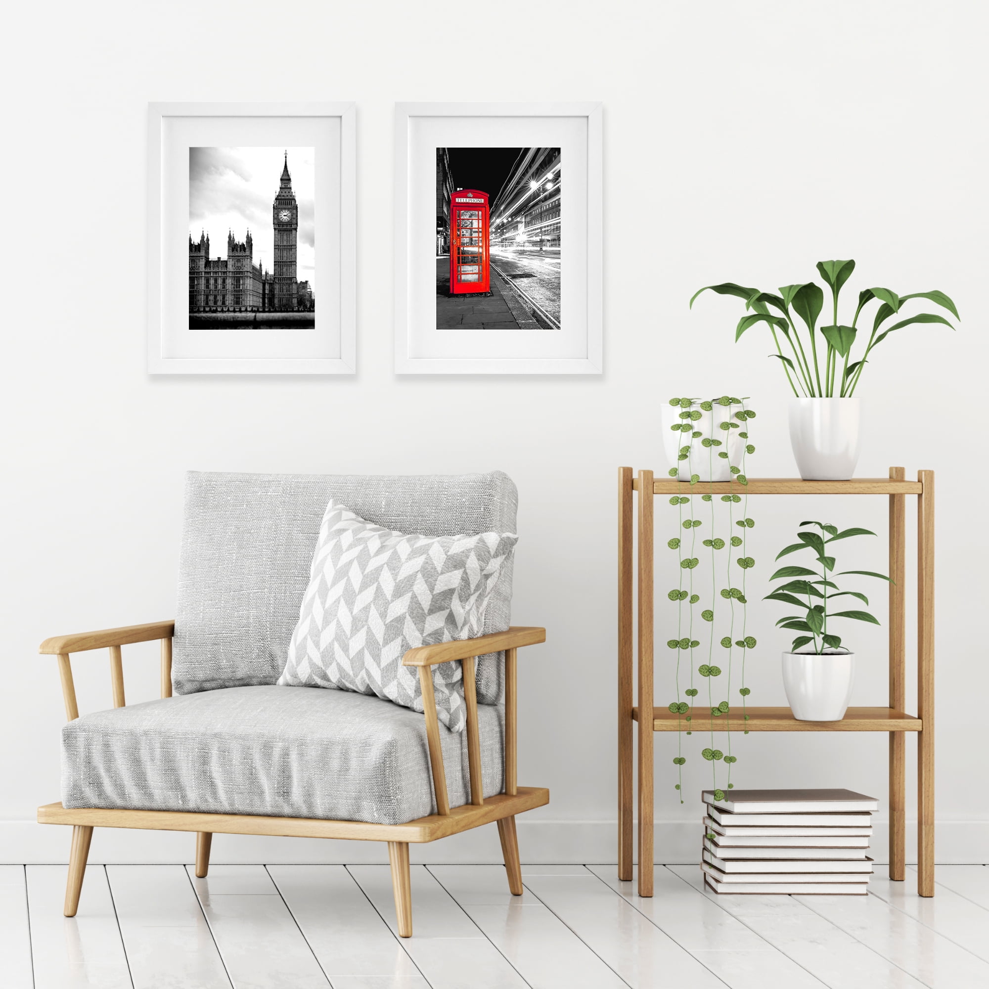 Americanflat 11x14 Picture Frame with Glass packs pictures without moldings elegant design these matting - White