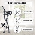 thumbnail image 5 of YY Style Folding Recumbent Exercise Bike, 3-in-1 Compact Stationary with Adjustable Arm Resistance Bands, LCD Monitor, Tablet Holder, High Backrest, Holds 350 Lbs., 5 of 10