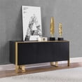 thumbnail image 2 of Meridian Furniture Sherwood Oak Wood Veneer Sideboard and Buffet in Black, 2 of 5