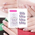 thumbnail image 4 of Uñas postizas de presión, kit de 24 piezas con forma de almendra brillante y purpurina para mujeres y niñas., 4 of 5