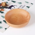 thumbnail image 5 of WORGEOUS 3 pcs  Elm Salad Bowl Wooden Japanese Style Flat Soup Bowl Home Hotel Wooden Bowl, 5 of 8