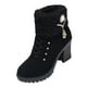 thumbnail image 4 of Botines de invierno para mujer con cremallera, moda informal de otoño e invierno, tacón alto resistente Negro, 4 of 9