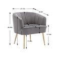thumbnail image 7 of ARCTICSCORPION Velvet Accent Chair Club Armchair, Leisure Barrel Chair with Curved Back and Golden Metal Legs, Modern Vanity Chair Reading Chair for Living Room, Bedroom ,Office, Gray, 7 of 7