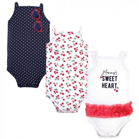 UPC: 0660168703719 | Little Treasure Baby Girl Cotton Bodysuits 3pk  Cherries  12-18 Months