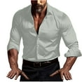 thumbnail image 4 of purcolt Mens Silk Satin Dress Shirts Long Sleeve Button Down Shirt Party Prom Wedding Shirt, 4 of 9