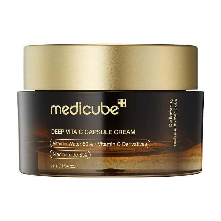 Medicube Deep Vitamin C Golden Capsule Face Moisturizer - Liposome Capsules For Wrinkles, Skin Radiance - Transparent Gel for Glow Hydration 1.94 oz
