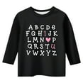 thumbnail image 3 of Sunnyoo T-Shirt Col Rond Manches 3/4 pour Grandes Filles, Imprimé Lettres, T-Shirt Décontracté, Tailles 3-14, 3 of 3