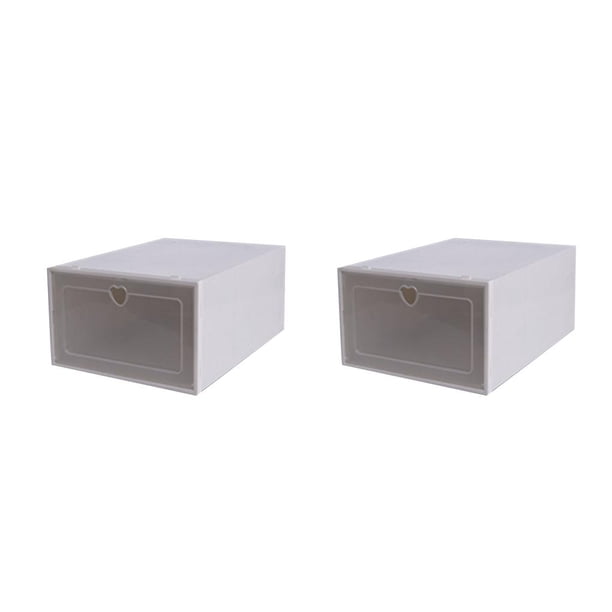Cateissary Caja de zapatos de almacenamiento apilable, caja de zapatos de plástico transparente, diseño abatible, artefacto de almacenamiento de Type1 NO1